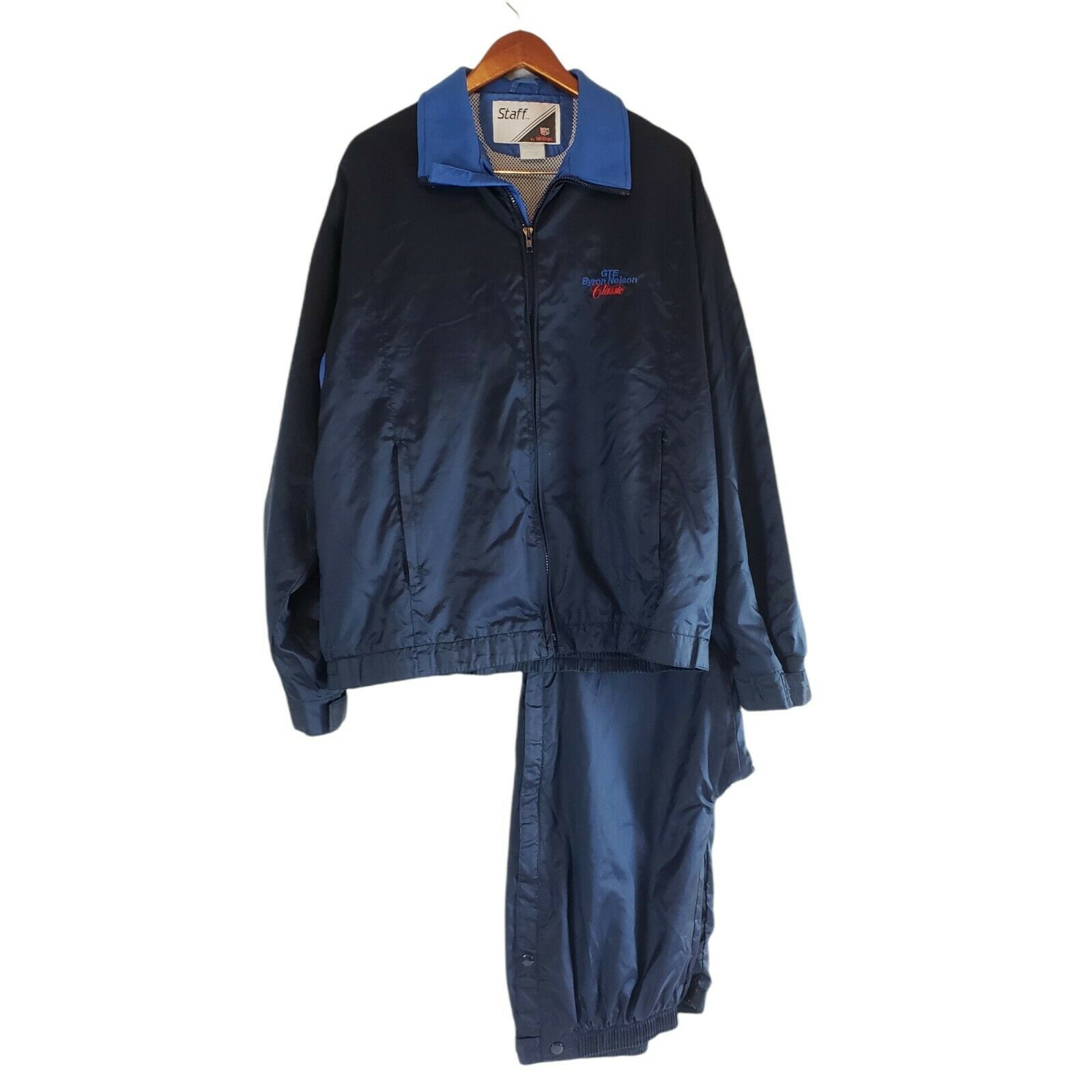 Rare Vtg Wilson Size L Windbreaker Tracksuit Navy Gte Byron Nelson Classic Mens